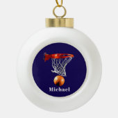 Basketball Replace with Your Name Keramik Kugel-Ornament (Vorderseite)
