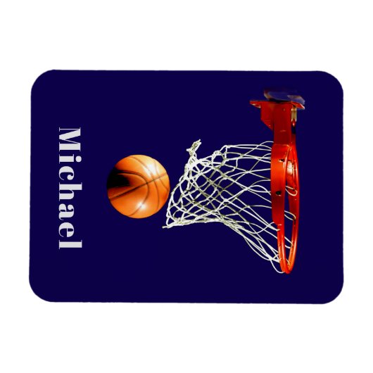 Basketball Replace with Your Name Magnet (Horizontal)
