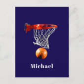 Basketball Replace with Your Name Postkarte (Vorderseite)