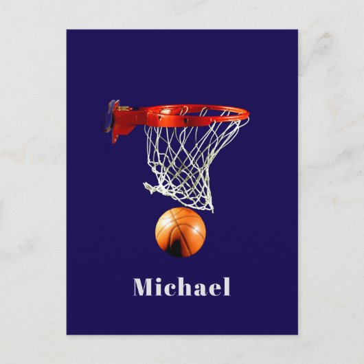 Basketball Replace with Your Name Postkarte (Vorderseite)
