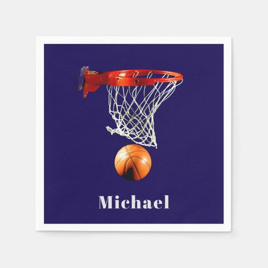 Basketball Replace with Your Name Serviette (Vorderseite)