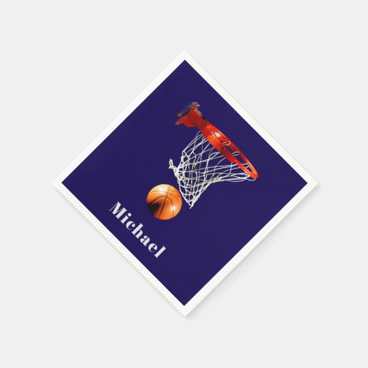 Basketball Replace with Your Name Serviette (Ecke)