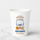 Basketball Rookie Of The Year First Birthday Pappbecher (Rückseite)