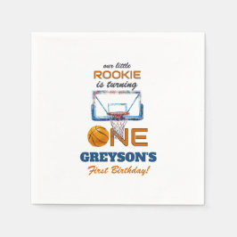 Basketball Rookie Of The Year First Birthday Serviette