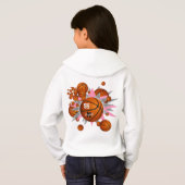 Basketball Rosa graue Stars Mädchensport Hoodie (Schwarz voll)