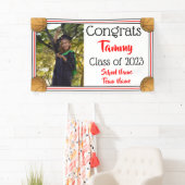 Basketball Rot & Schwarz Ein Foto Abschluss Banner (Insitu)