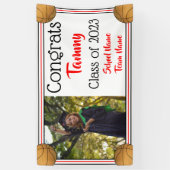 Basketball Rot & Schwarz Ein Foto Abschluss Banner (Vertikal)