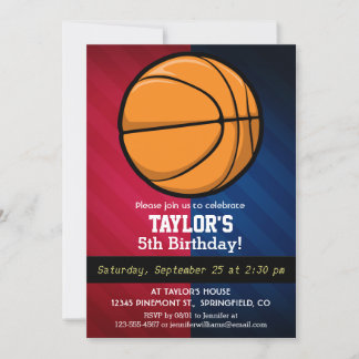 Basketball; Rot, Weiß und Blau Einladung