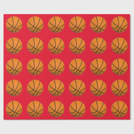 Basketball Rotes Orange Geschenkpapier (Flach)