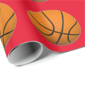 Basketball Rotes Orange Geschenkpapier (Rolleneckpunkt)