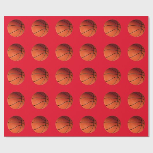 Basketball Rotes Orange Geschenkpapier (Flach)