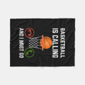 Basketball ruft und ich muss gehen1 fleecedecke (Vorderseite (Horizontal))