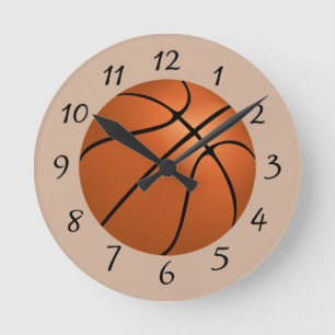 Basketball Runde Wanduhr