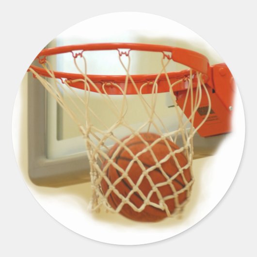 Basketball Runder Aufkleber (Vorderseite)