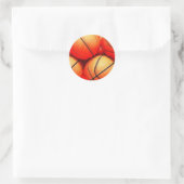 Basketball Runder Aufkleber (Tasche)