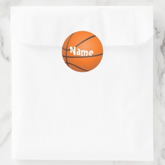 Basketball Runder Aufkleber (Tasche)