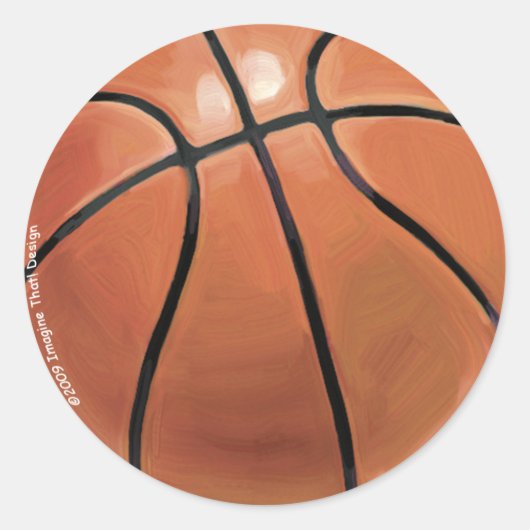 Basketball Runder Aufkleber (Vorderseite)