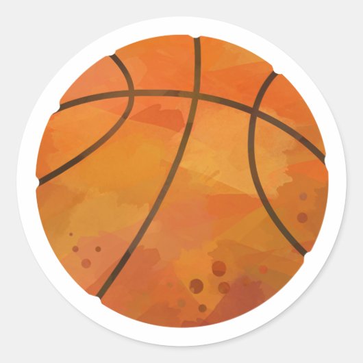 Basketball Runder Aufkleber (Vorderseite)