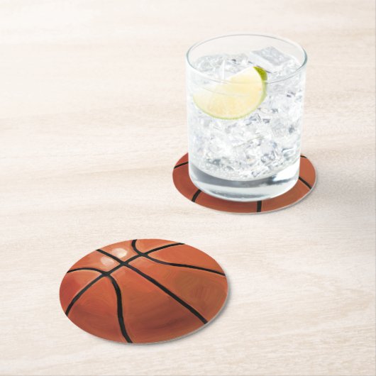 Basketball Runder Pappuntersetzer (Vor Ort)