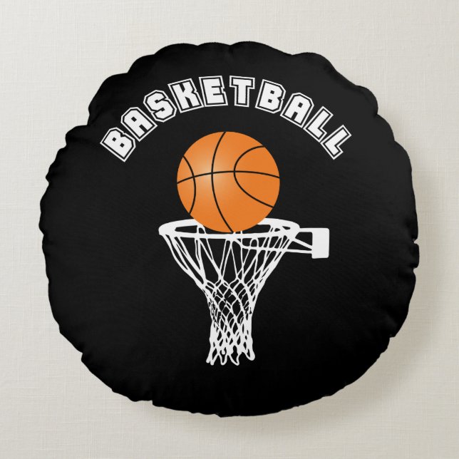 Basketball Rundes Kissen (Vorderseite)