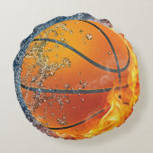Basketball Rundes Kissen (Rückseite)