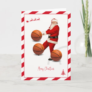 Basketball Santa Claus Frohe Weihnachten Neues Jah Karte
