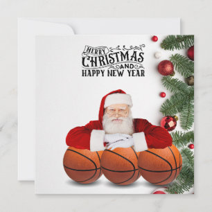 Basketball Santa Claus Frohe Weihnachten Neues Jah Karte