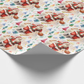 Basketball Santa Claus spielt mit Weihnachten Geschenkpapier (Ecke)