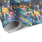 Basketball Santa Claus spielt mit Weihnachten Geschenkpapier (Rolleneckpunkt)