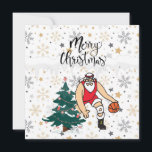 Basketball Santa Claus spielt mit Weihnachten Karte<br><div class="desc">Basketball Santa Claus spielt mit der Weihnachtskarte</div>