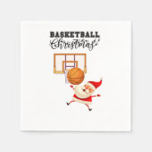 Basketball Santa Claus spielt mit Weihnachten Serviette (Vorderseite)