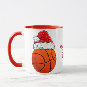 Basketball Santa Mütze Weihnachten  Weihnachtsfeie Tasse