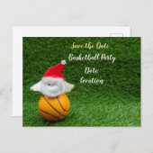 Basketball Save the Date Basketball Weihnachts Einladungspostkarte (Vorne/Hinten)