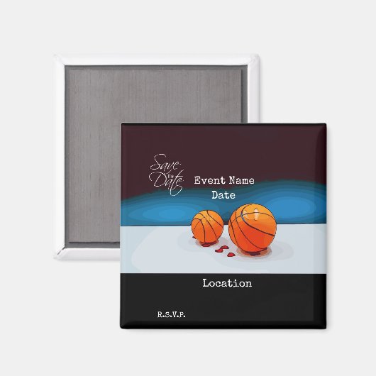 Basketball Save the Date für Party Einladung Magnet (Vorderseite/Rückseite)