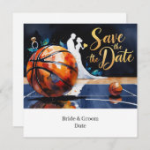 Basketball Save the Date Hochzeit Einladung (Vorne/Hinten)