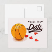 Basketball Save the Date Hochzeit Einladungspostkarte (Vorne/Hinten)