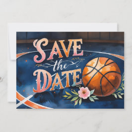 Basketball Save the Date mit Basketball Einladung