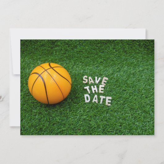 Basketball Save the Date mit Basketball grün Einladung (Vorderseite)