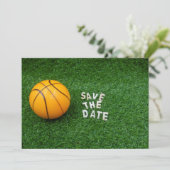 Basketball Save the Date mit Basketball grün Einladung (Stehend Vorderseite)