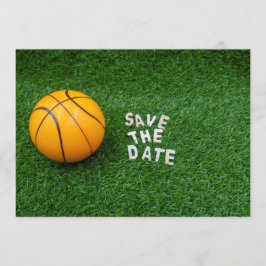 Basketball Save the Date mit Basketball grün Einladung