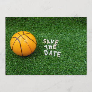 Basketball Save the Date mit Basketball grün Einladung