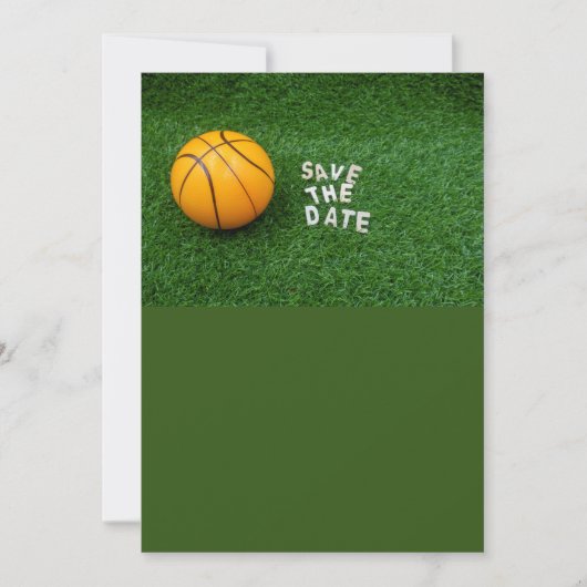 Basketball Save the Date mit Basketball grün Einladung (Vorderseite)