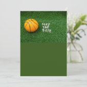Basketball Save the Date mit Basketball grün Einladung (Stehend Vorderseite)