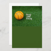 Basketball Save the Date mit Basketball grün Einladung (Vorne/Hinten)