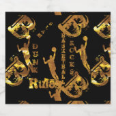 BASKETBALL SCHAUMWEINETIKETT (Einzelnes Label)