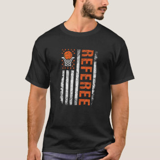 Basketball-Schiedsrichter Amerikanische Flaggenspo T-Shirt