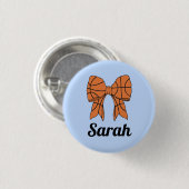 Basketball-Schleifen-Bogen individuell anfertigbar Button (Vorne & Hinten)