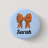 Basketball-Schleifen-Bogen individuell anfertigbar Button (Vorderseite)