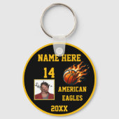 Basketball-Schlüsselanhänger mit Flame-Foto B@G Schlüsselanhänger (Vorderseite)