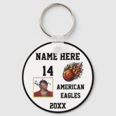 Basketball-Schlüsselanhänger mit Flame-Foto b@w Schlüsselanhänger (Rückseite)